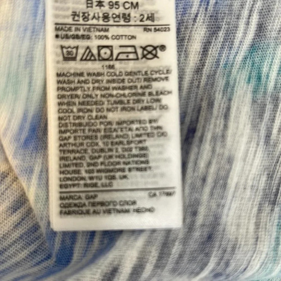 GAP NWT Boys Tank Top Blue Tie Dye Pocket Contrast Trim Size 2 - Picture 5 of 6